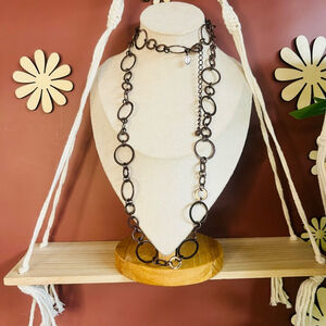 Chico's Brown Chain‎ Necklace Round Links Extra Long